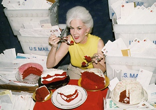 Heloise tasting four versions of red velvet cake sent in by more than readers